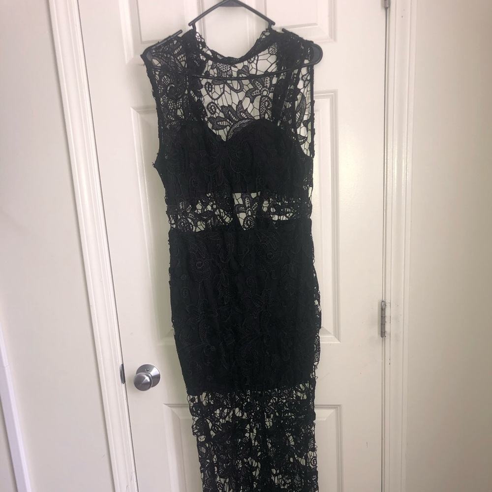 Black Lace Evening Dress